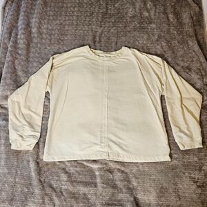 Garnet Hilll Classic French Terry Sweatshirt cream womens small athleisure